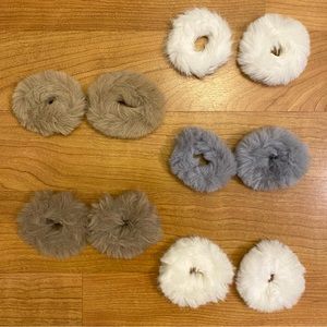 Fuzzy Mini Scrunchie - Set of 10